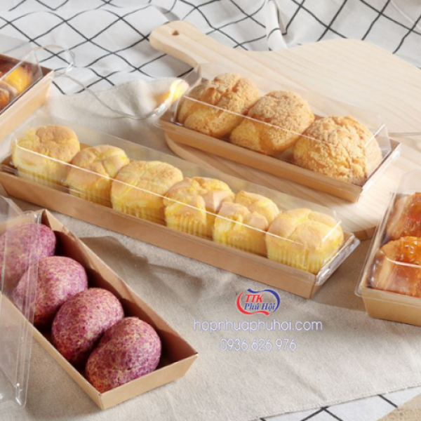 Hộp giấy Kraft nắp trong đựng sushi